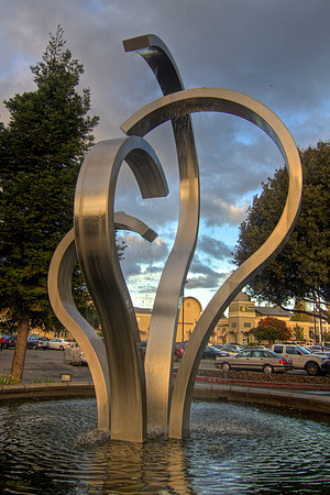 Idea Fountain at Dusk