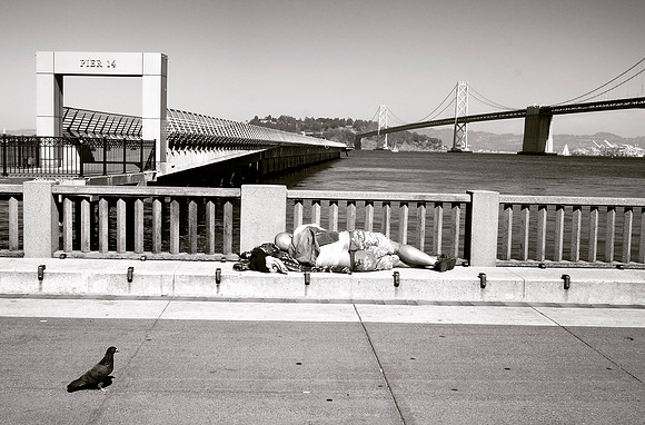 Sleeping on the Embarcadero